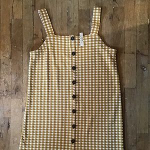 NEW Madewell Jacquard Button-Front Mini Dress in Gingham Check size S